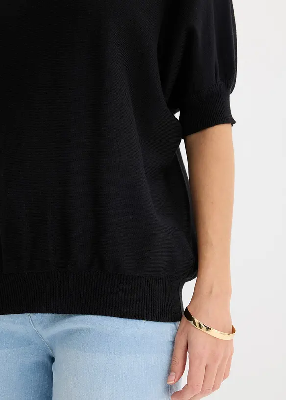 Finstickad tr&ouml;ja av bomullsmix, bonprix