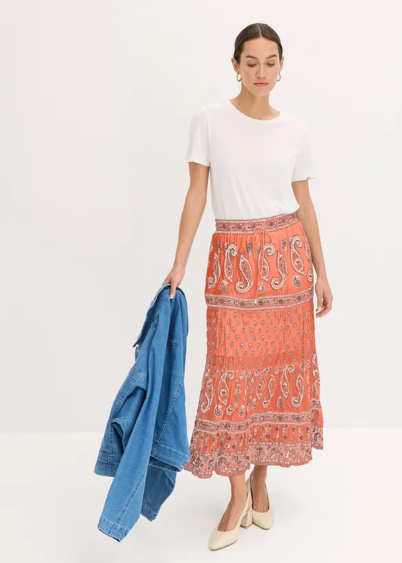 L&aring;ng kjol i bomull, bonprix