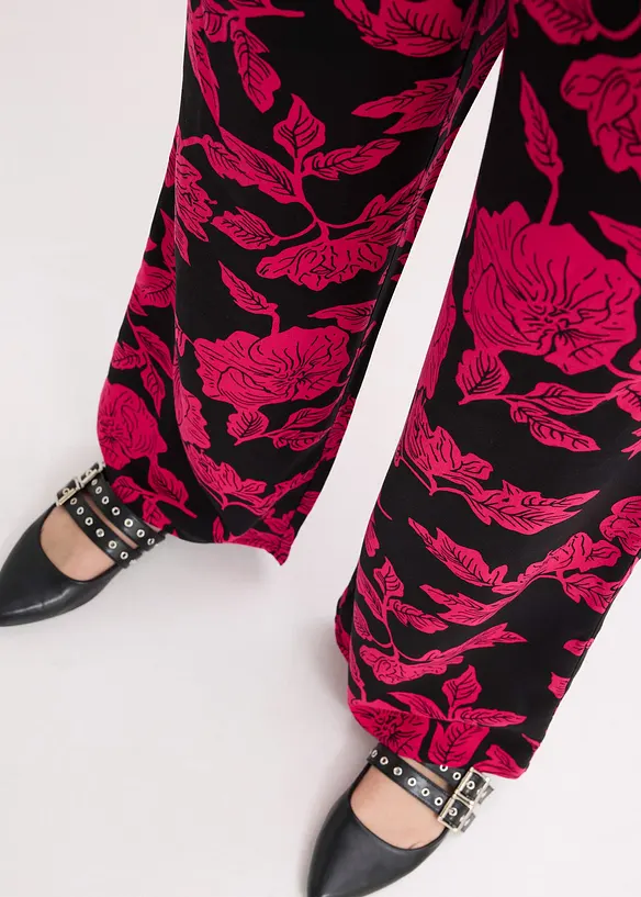 M&ouml;nstrad palazzobyxa i viskos, bonprix