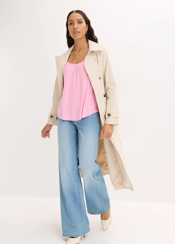 F&ouml;ljsamt viskoslinne med smala axelband, bonprix