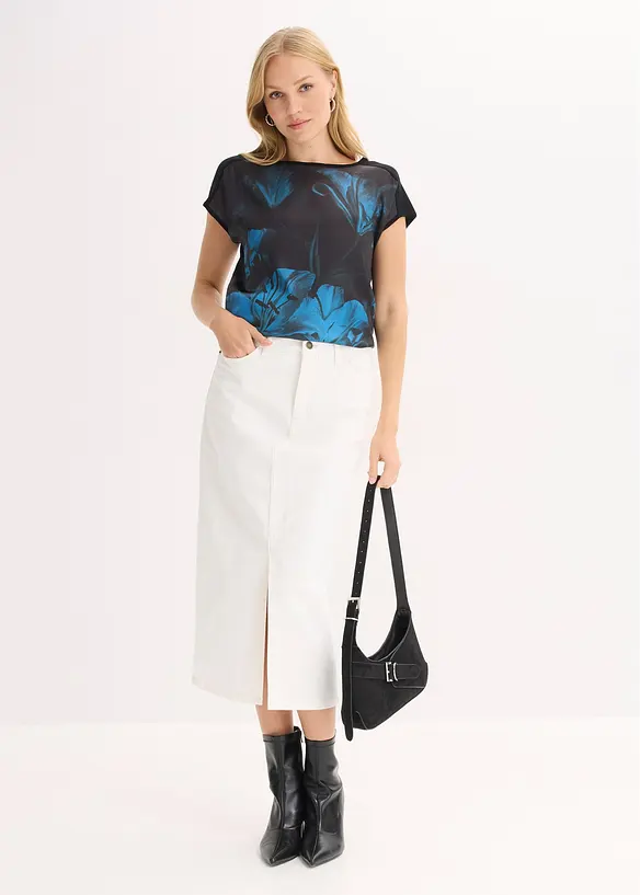 M&ouml;nstrad topp av mjuk viskosmix, bonprix