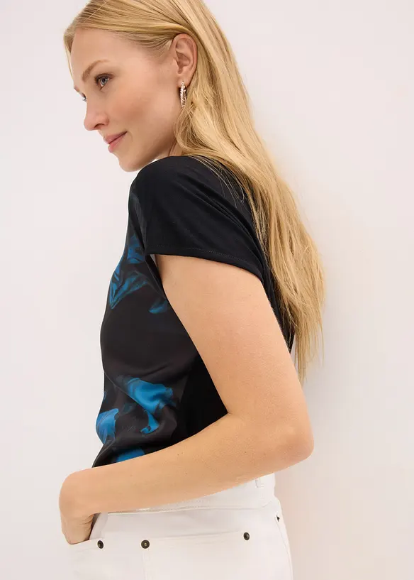 M&ouml;nstrad topp av mjuk viskosmix, bonprix