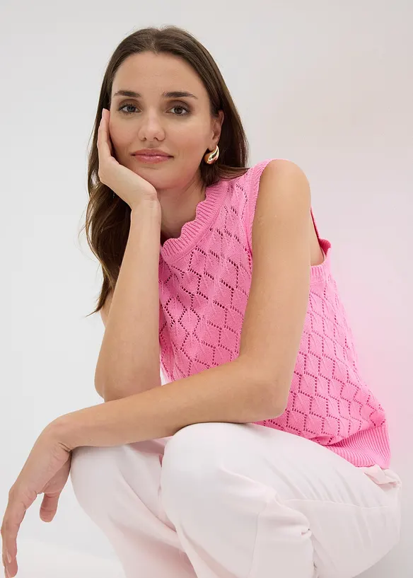 Slipover i bomullsmix med h&aring;lm&ouml;nster, bonprix