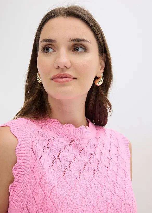 Slipover i bomullsmix med h&aring;lm&ouml;nster, bonprix