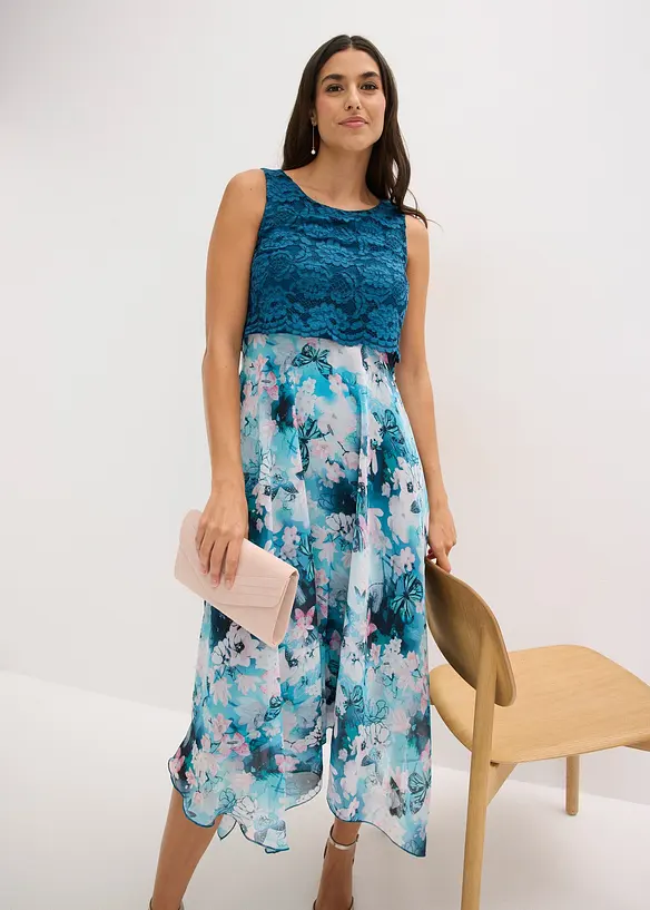 Chiffongkl&auml;nning med spets, bonprix