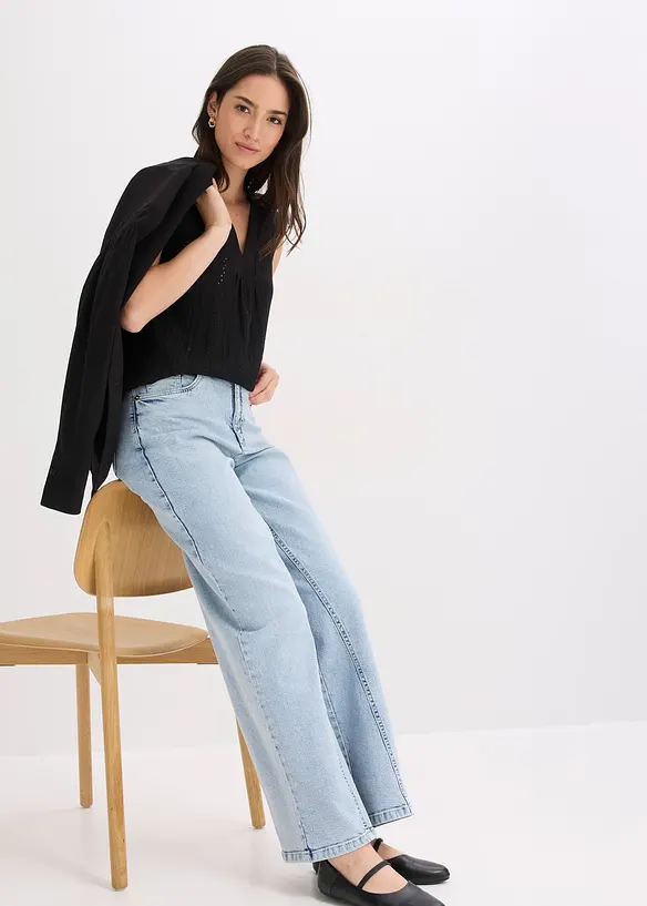 Linne med h&aring;lbroderi, bonprix