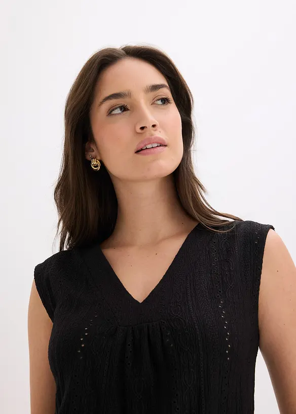 Linne med h&aring;lbroderi, bonprix