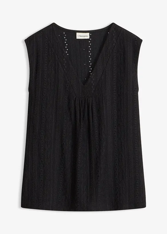 Linne med h&aring;lbroderi, bonprix