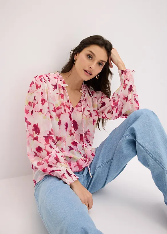 M&ouml;nstrad chiffongblus, bonprix