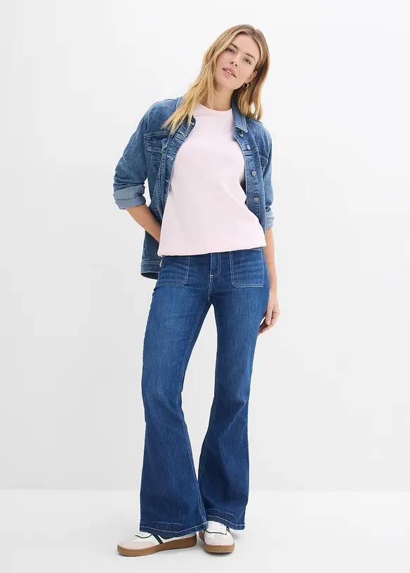 Sweatshirt med ledig sk&auml;rning, bonprix