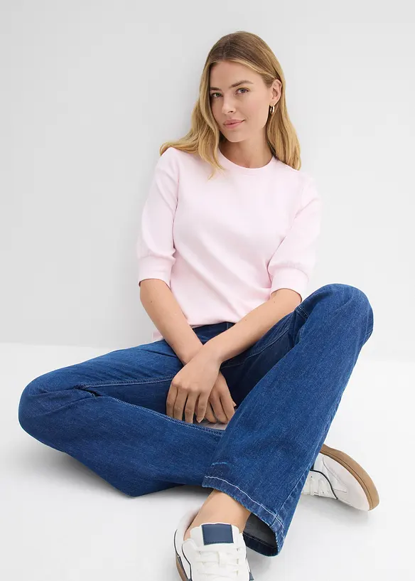 Sweatshirt med ledig sk&auml;rning, bonprix