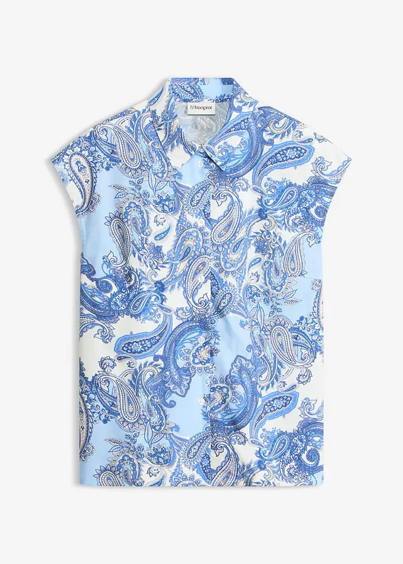 M&ouml;nstrad blus av viskos med mjukt fall, bonprix