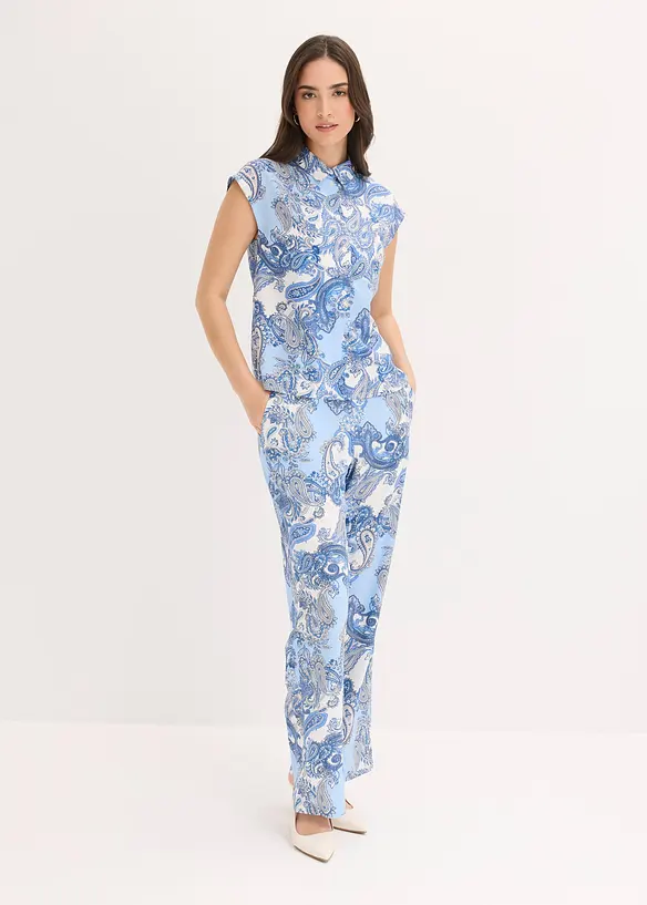 M&ouml;nstrad byxa i f&ouml;ljsam viskos, bonprix