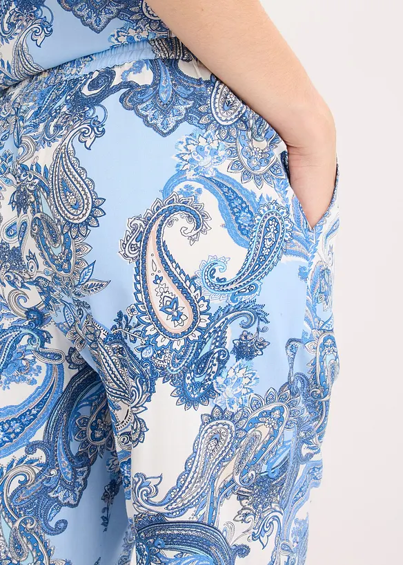 M&ouml;nstrad byxa i f&ouml;ljsam viskos, bonprix