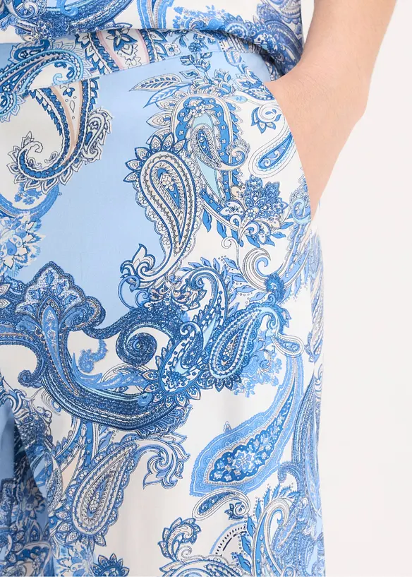 M&ouml;nstrad byxa i f&ouml;ljsam viskos, bonprix