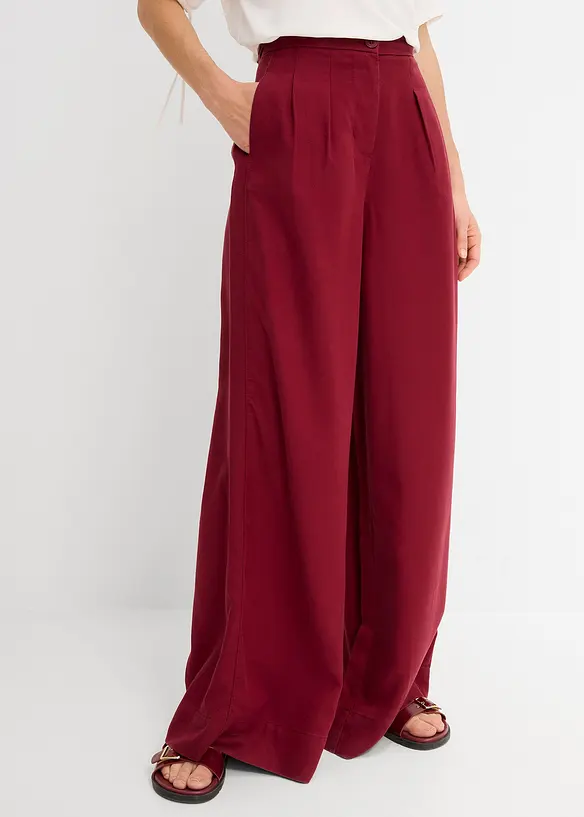 Byxa med gubbveck, av lyocell med mjukt fall, bonprix