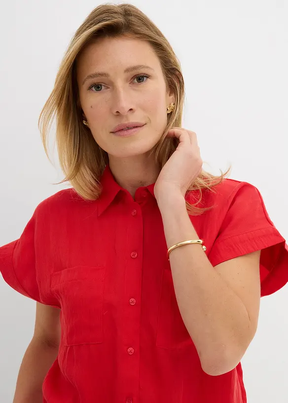 Skjortblus i f&ouml;ljsam lyocellmix, bonprix