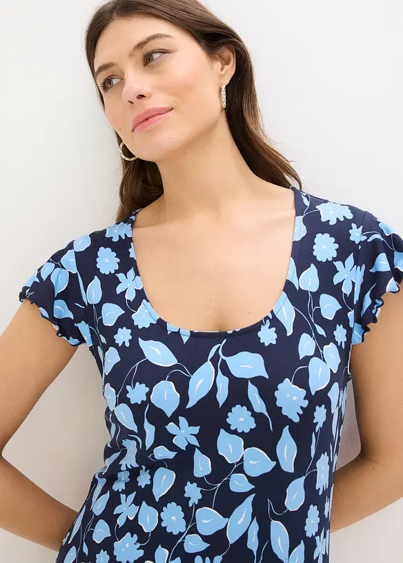 M&ouml;nstrad jerseykl&auml;nning av mjuk viskosmix, bonprix