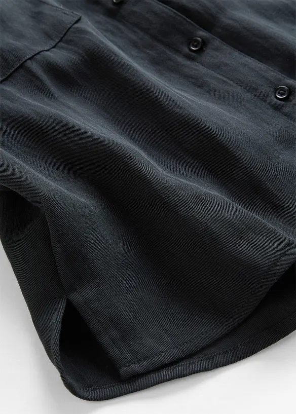 Skjortblus i f&ouml;ljsam lyocellmix, bonprix