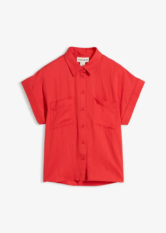 Skjortblus i f&ouml;ljsam lyocellmix, bonprix