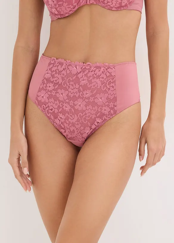 Stringtrosa med h&ouml;g midja och spets, bonprix