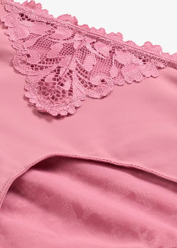 Stringtrosa med h&ouml;g midja och spets, bonprix