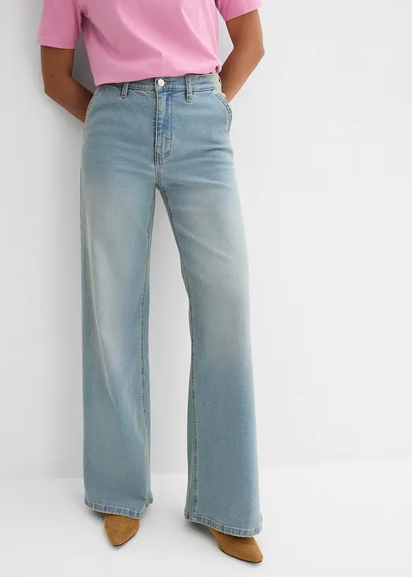 Straight jeans, Loose modell med High Waist, bonprix
