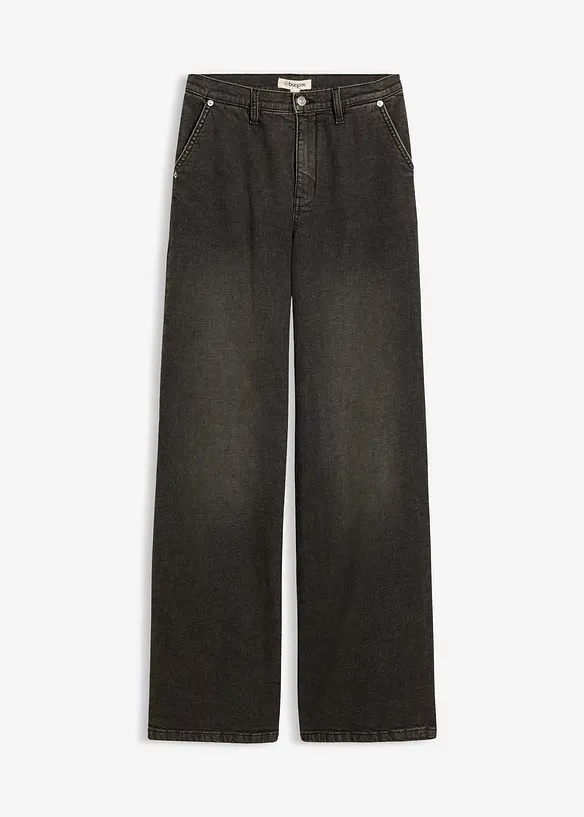 Straight jeans, Loose modell med High Waist, bonprix