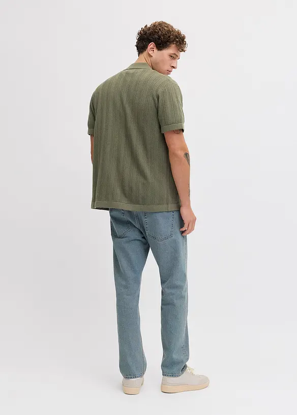 Stickad T-shirt med krage fr&aring;n JJ REBEL, JJ REBEL