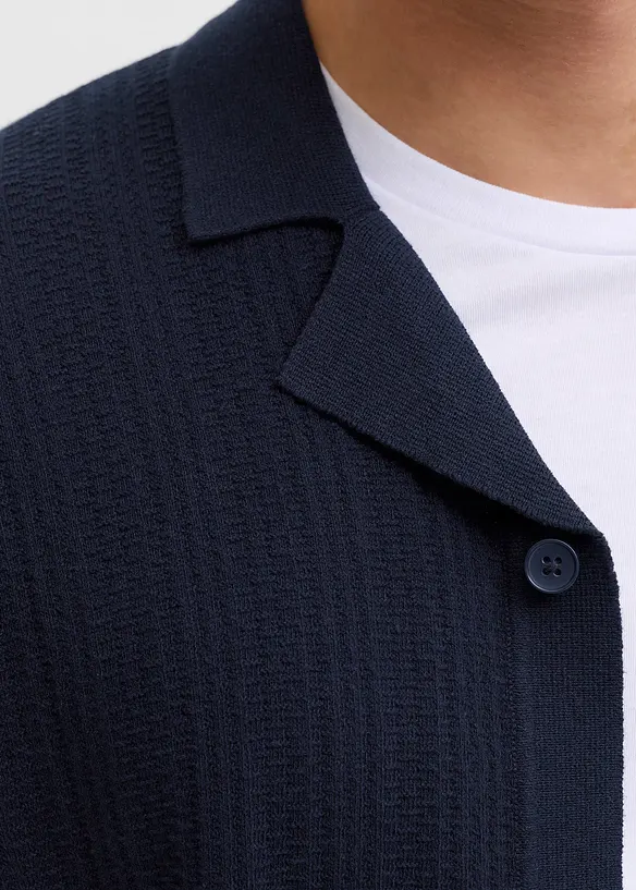 Stickad T-shirt med krage fr&aring;n JJ REBEL, JJ REBEL