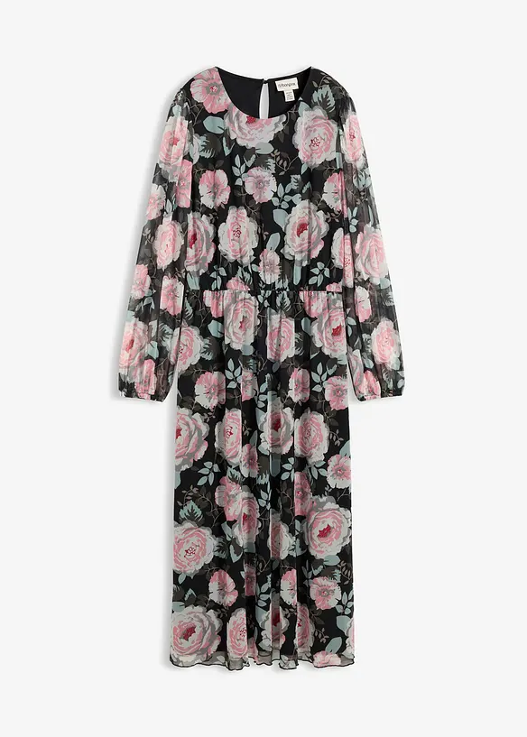 Mellanl&aring;ng kl&auml;nning i mjuk mesh, bonprix