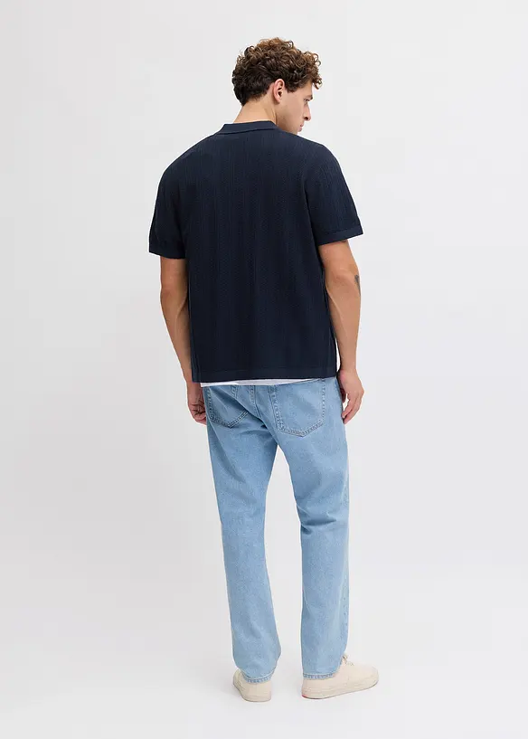 Stickad T-shirt med krage fr&aring;n JJ REBEL, JJ REBEL