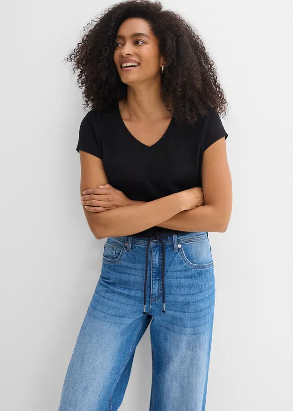 Straight jeans, Loose modell med High Waist, bonprix
