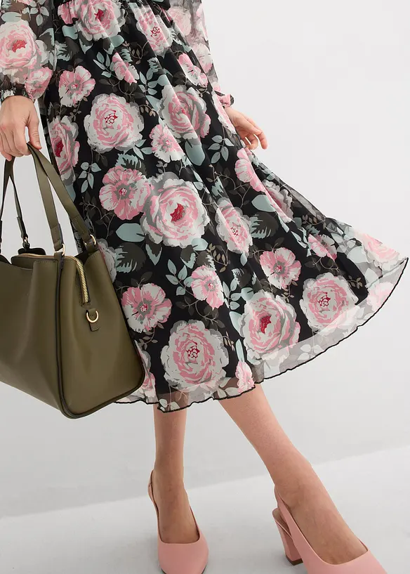 Mellanl&aring;ng kl&auml;nning i mjuk mesh, bonprix