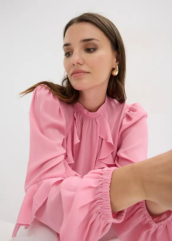 Blustunika med volanger, bonprix