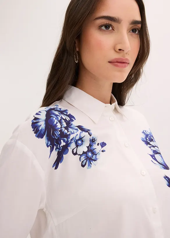 Blus av viskosmix med mjukt fall, bonprix