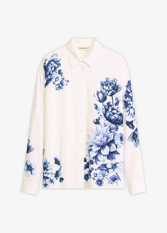 Blus av viskosmix med mjukt fall, bonprix