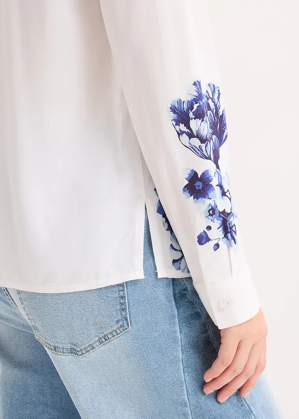 Blus av viskosmix med mjukt fall, bonprix