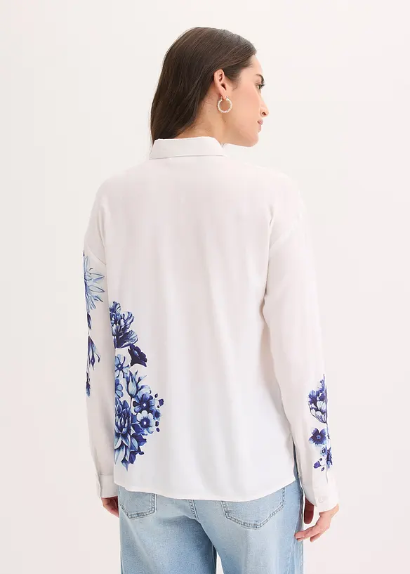 Blus av viskosmix med mjukt fall, bonprix