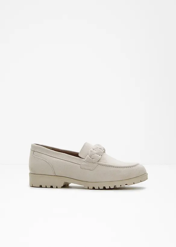 Kraftiga loafers med fl&auml;tade remmar, bonprix