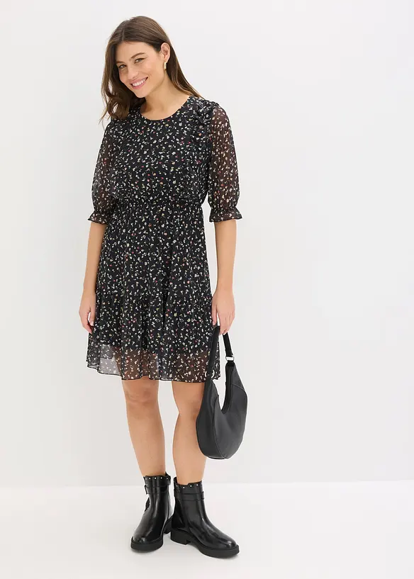 Jerseykl&auml;nning av tunn mesh, bonprix