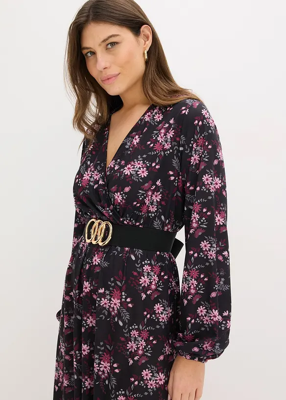 Jerseykl&auml;nning med ballong&auml;rmar, bonprix