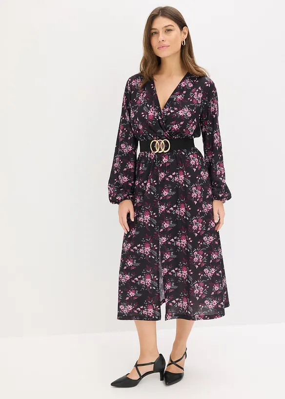 Jerseykl&auml;nning med ballong&auml;rmar, bonprix