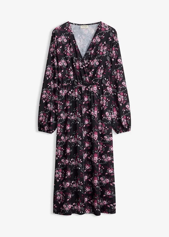 Jerseykl&auml;nning med ballong&auml;rmar, bonprix