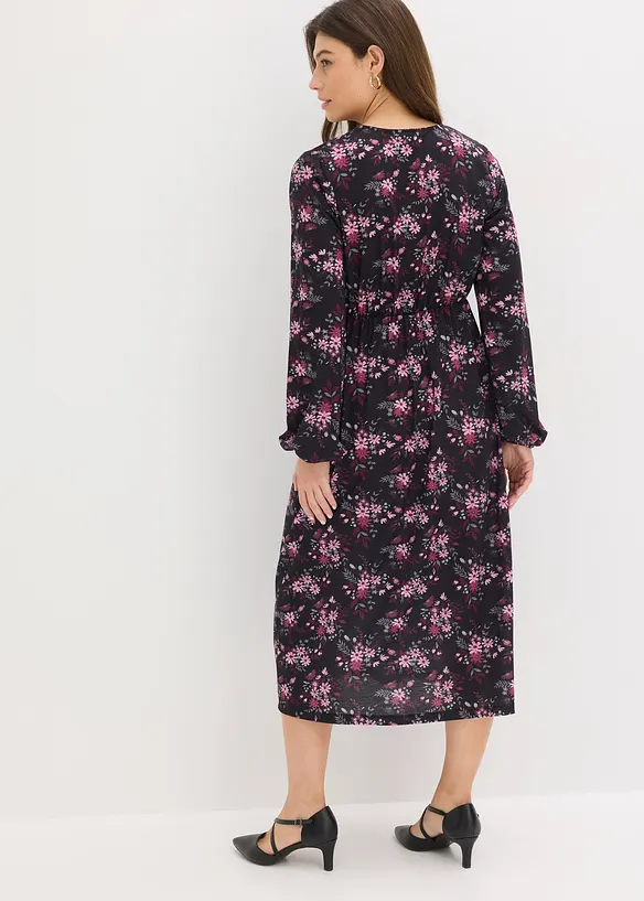 Jerseykl&auml;nning med ballong&auml;rmar, bonprix