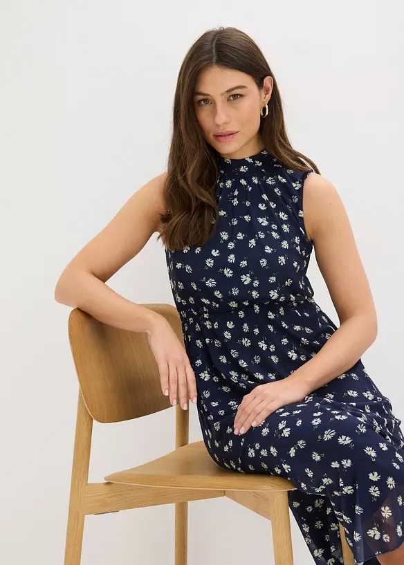 Jerseykl&auml;nning av tunn mesh, bonprix