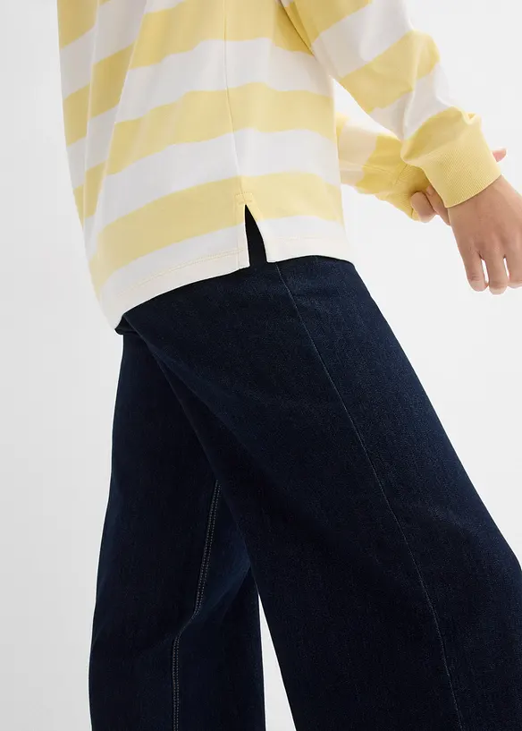 Tunn topp med huva i bomullsmix, bonprix