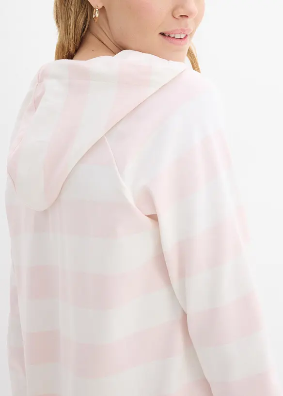 Tunn topp med huva i bomullsmix, bonprix