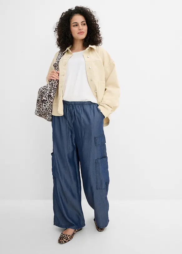 Vid dra-p&aring; byxa av mjuk Lyocell, bonprix