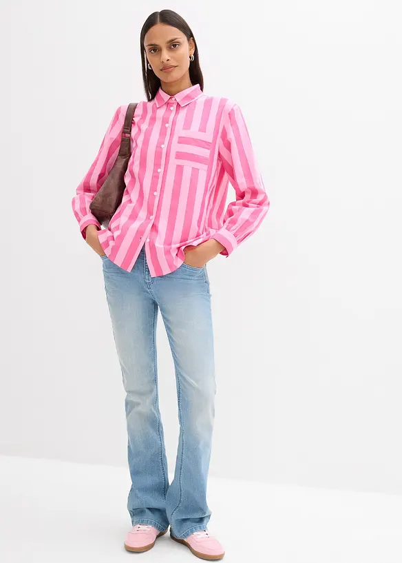 Skjortblus i ekologisk bomull, bonprix